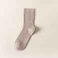 thumbnail image 1 of Wuxian Socks For Women Fashionable Thick Stockings Solid Colors Soft Comfortable Leisure Cotton Crew Socks Fuzzy Socks,Coffee,One Size, 1 of 4