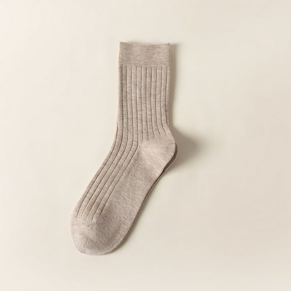 Wuxian Socks For Women Fashionable Thick Stockings Solid Colors Soft Comfortable Leisure Cotton Crew Socks Fuzzy Socks,Coffee,One Size