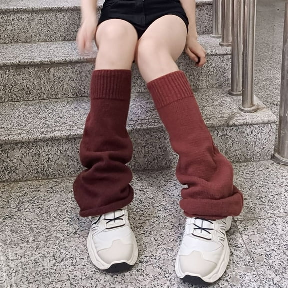 Wuxian Socks For Women Knitted Over The Knee Stocking Thigh High Long Socks Warm Stylish Festival Leggings Casual Breathable Socks,Wine,One Size