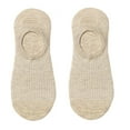 thumbnail image 1 of Wuxian Socks For Women Solid Color Cotton Ankle Socks Low Cut No Show Hollow Ruffle Non Slip Boat Sock Soft Casual Breathable Socks,Khaki,One Size, 1 of 4
