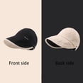 thumbnail image 1 of Wuxian Summer Sun Visor Hat For Women Solid Color Pleated Large Brim Upf 50+ Breathable Bucket Hat Fishing Hiking Outdoor Beach Lightweight Foldable Sports Travel Comfy Caps,Black,One Size, 1 of 3