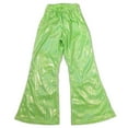 thumbnail image 1 of Wuxian Sweatpants For Girls Glitter Sequin Pants Sparkly Shiny Flared Trousers Stage Performance Yoga Belly Dance Tights Casual Athletic Clothes,Light Green,11-12 Years, 1 of 3
