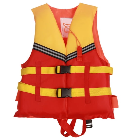 Wuxian Swimsuit Girls Swim Vest Buoyancy Jacket Color Block Sleeveless Adjustable Safety Strap Floaties Beach Swimwear,Yellow,One Size