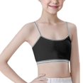thumbnail image 1 of Wuxian Teen Girls Bras Crop Top Bra Spaghetti Strap Seamless Sports Bra Training White Teen Bra Camisole Style Lightweight Seamless Kids Bra,Black, 1 of 6
