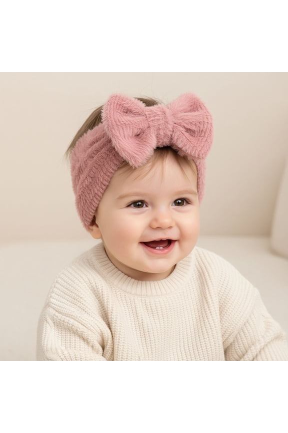 Toddler Baby Girls Headband Solid Color Soft Headwrap Cute Bow Elastic Hairbands Photography Travel Party Birthday Wedding Fashionable Hair Accessories 3 Pcs Sets,Watermelon Red,0-36 Months
