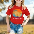 thumbnail image 1 of Wuxian Toddler Boy Kid Girls Cute Mardi Gras Shirts Cartoon Print Short Sleeve Crewneck Sports Casual Comfortable T-Shirt For Toddler Breathable Comfortable Tee Top Dailywear Tees Tops,Red,5-6 Years, 1 of 4