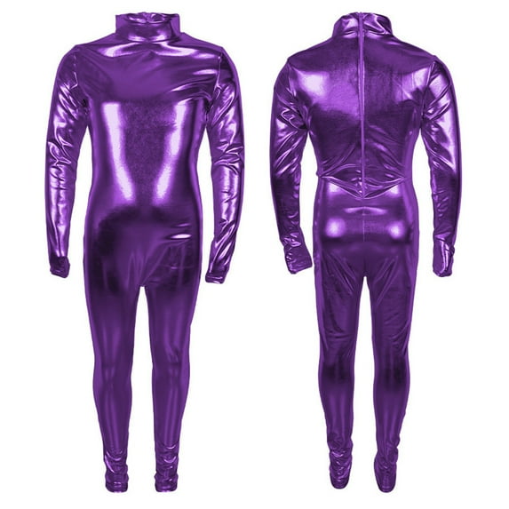 Wuxian Toddler Boys Jumpsuits Halloween Clothes Long Sleeve Full Zip Up Rompers Solid Color Outfit For Children Dress Up Parties One Piece Clothes Suit Streewear,Purple,E