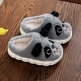 thumbnail image 1 of Wuxian Toddler Boys Shoes Cozy Cartoon Animal Graphic Embroidery Warm Home Footwear For Children Indoor Comfy Soft Non Plush Slippers Lightweight Comfy Footwear,Grey,3-4 Years, 1 of 4