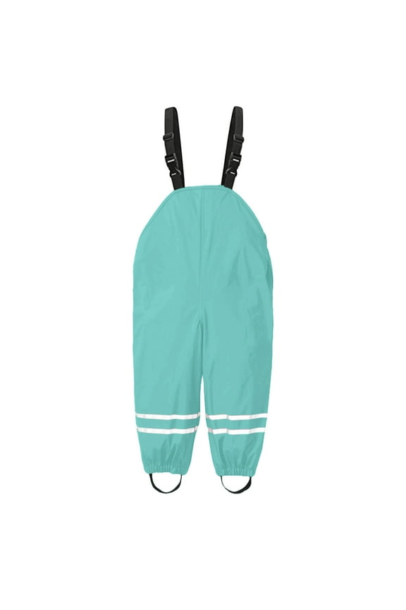 Toddler Girls Boys Rain Suit Mud Trousers Rain Dungarees Unlined Wind And Waterproof Rain Trousers Rain Clothing Rainwear,Blue,104