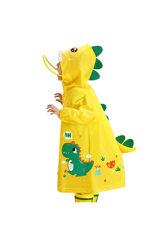 Toddler Girls Boys Rain Suit Rain Poncho Kids With Hood, Toddler Rain Jacket Coat Girls Boys, Children Baby Waterproof Coverall,Yellow,1-2.5 Years