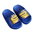 thumbnail image 1 of Wuxian Toddler Kids Slippers Cute Cartoon Dinosaur Beach Pool Shower Slides Anti-Skid Home Bath Slippers Summer Outdoor Beach Shoes,Blue,24, 1 of 9