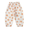 thumbnail image 1 of Wuxian Toddler Pants Spring Summer Thin Joggers Cartoon Print Wide Leg Trousers Tie Dye Loose Elastic Breathable Ankle-Tied Pants Soft Stretch Kids Athletic Pants,White,3-4 Years, 1 of 3