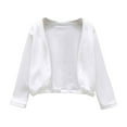 thumbnail image 1 of Wuxian Toddler T Shirt Sun Protection Solid Color Long Sleeve Jacket Lightweight Summer Breathable Outwear Shirt, White, 13-14 Years, 1 of 4