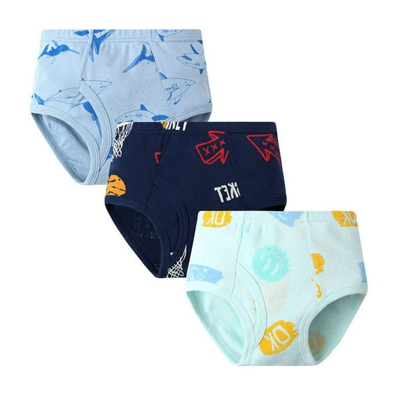 Wuxian Toddler Underwear Soft Cotton Little Boys Dinosaur Briefs Toddler Printed Undies Children Truck Panties,Navy,110