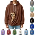 thumbnail image 1 of Wuxian Unisex Hoodies Pet Holder Cat Dog Large Pouch Carriers Pullover Corduroy Sweatshirt For Women Men, 1 of 5