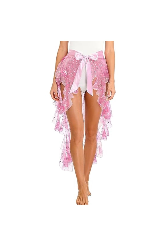 Women Feather Mini Skirts A-Line Fuzzy Elastic Mid Waist Fashionable Feather Party Bubble Puffy Stylish Short Tutu Skirt For Carnival Party,Pink,One Size