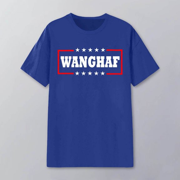 Wuxian Women Funny Shirt Casual Short Sleeve Round Neck Letter Graphic Print Solid Color Relaxed Loose Fti T-Shirt Stylish Tee Tops Dailywear,Blue,S