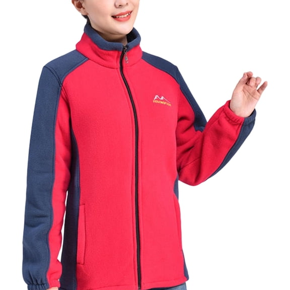 Wuxian Women Plus Size Jacket Color Block Open Front Cardigan Full Zipper Long Sleeve Cozy Soft Warm Outerwear Casual Comfortable Loose Fit Coats Outwear,RD2,XXL