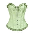 thumbnail image 1 of Wuxian Women'S Corset Top Bustier Vintage Lace Up Tube Top Floral Print Corset Bodyshaper Comfort Boned Overbust,Green,Xs, 1 of 2