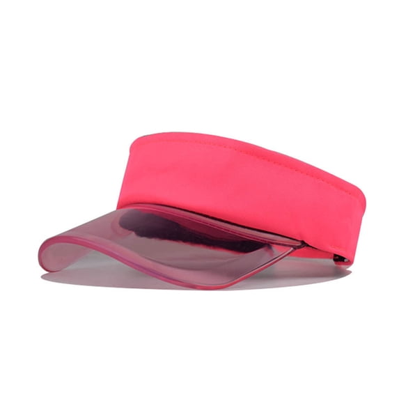 Wuxian Women'S Golf Hats Solid Colro Breathable Summer Riding Visor Hat Foldable Adjustable Version Golf Cap Soft Lightweight Summer Uv Protection Beach Outdoor Headwear,Hot Pink,One Size