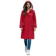 thumbnail image 1 of Wuxian Women'S Jackets Long Length Winter Outdoor Warm Hooded Coats Wool Lined Button Down Hiking Wear Zip Up Casual Activities Fall Winter Outwear Streewear,Red,L, 1 of 5