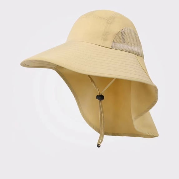 Wuxian Women'S Sun Hats Large Wide Brim Solid Color Sunscreen Foldable Shading Hat Summer Beach Outdoor Uv Protection Bucket Hat Comfortable Breathable Gardening Hiking Caps,Beige,One Size