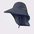 thumbnail image 1 of Wuxian Women'S Sun Hats Large Wide Brim Solid Color Sunscreen Foldable Shading Hat Summer Beach Outdoor Uv Protection Bucket Hat Comfortable Lightweight Breathable Gardening Hiking Caps,Navy,One Size, 1 of 4