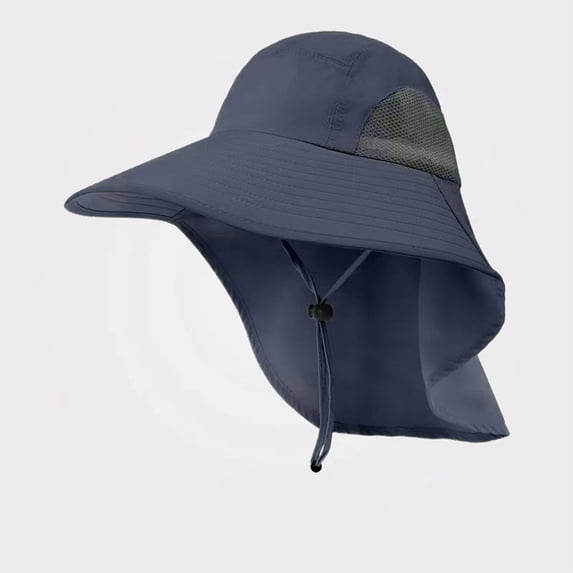 Wuxian Women'S Sun Hats Large Wide Brim Solid Color Sunscreen Foldable Shading Hat Summer Beach Outdoor Uv Protection Bucket Hat Comfortable Lightweight Breathable Gardening Hiking Caps,Navy,One Size