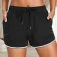 thumbnail image 1 of Wuxian Women'S Swim Shorts Drawstring Elastic Waisted Solid Color Wide Leg Board Trunk Swimsuit Bathing Shorts Breathable Bathing Suit Bottom Short Beachwear,Black,L, 1 of 6