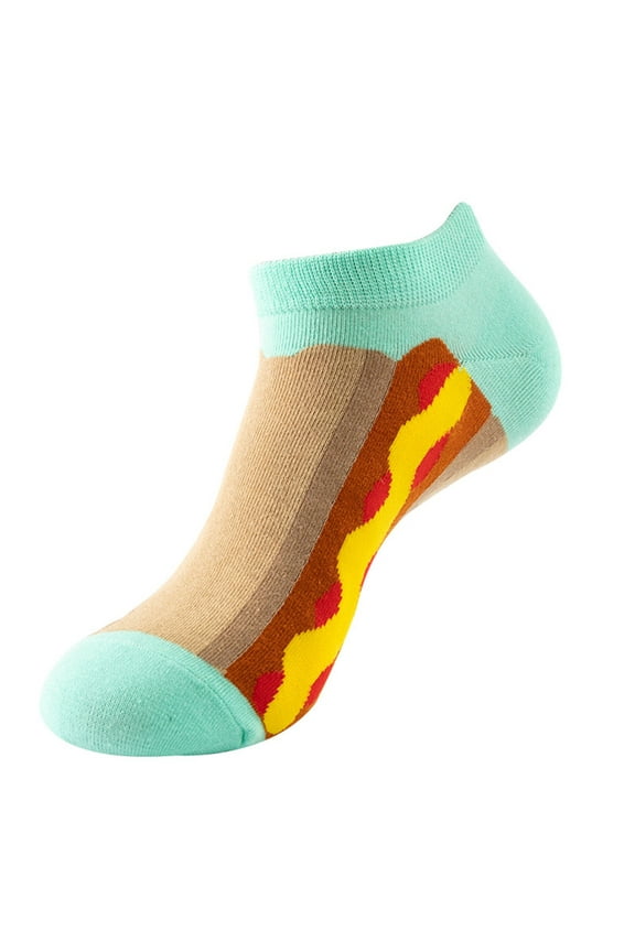 Womens Socks 2 Pairs Funny Cute Pattern Ankle Socks Colorful Low Cut Liner Boat Socks Casual Breathable Socks,H,One Size