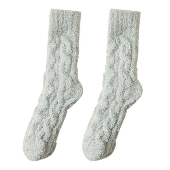 Wuxian Womens Socks Solid Fuzzy Crew Socks Thick Warm Plus Stockings Soft Winter Thermal Stocking Comfy Dailywear,C,One Size