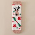 thumbnail image 1 of Wuxian Womens Socks Thick Fuzzy Lined Cute Pattern Striped Print Crew Socks Grip Cozy Comfort Plush Winter Warmth Slipper Socks Breathable Lightweight Footwear,Khaki,One Size, 1 of 3
