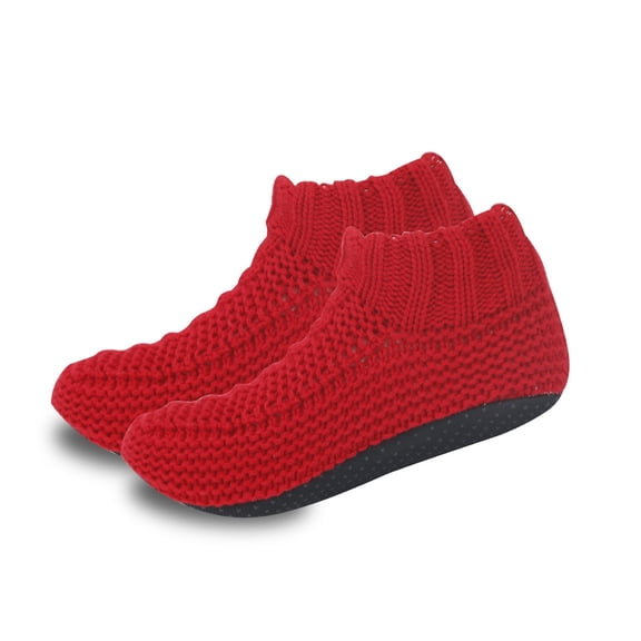 Wuxian Womens Socks Warm Thermal Slipper Socks Grip Non- Low Cut Footwear Cozy Home Relaxation Ankle Socks Fuzzy Socks,Red,One Size