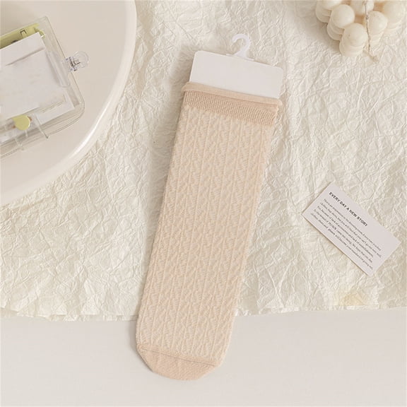 Wuxian Wool Socks For Women Spring Summer Lace Mesh Crew Socks Rolled Hem Slouch Socks Thin Soft Comfy Comfy Dailywear,Gold,One Size