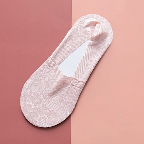 Wuxian Wool Socks For Women Women'S Boat Socks Lace No Show Casual Non- Ankle Sock Low Cut Thin Comfy Dailywear,Rose Gold,One Size