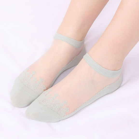 Wuxian Wool Socks Lace Rose Pattern Ankle Socks Low Cut No Show Hollow Ruffle Non Boat Sock Soft Comfy Dailywear,Mint Green,One Size