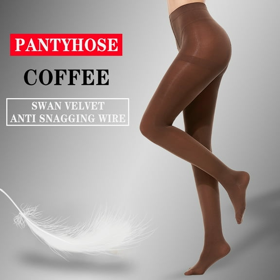 Wuxian Wool Socks Semi Opaque Tights Winter Warm Thick Fuzzy Lined Leggings Solid Color Footed Pantyhose Fashion Fuzzy Socks,Coffee,One Size