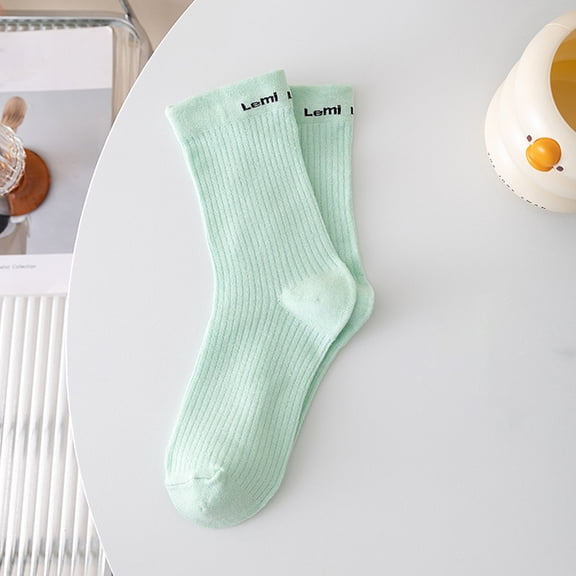 Wuxian Wool Socks Solid Knee High Scrunch Socks Loose Fit Relaxed Women Thigh High Boot Stocking Soft Crew Socks Breathable Lightweight Footwear,Green,One Size