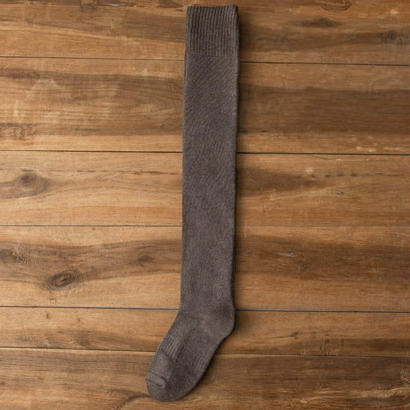 Wuxian Wool Socks Winter Fuzzy Warm Socking Over The Knee Socks Thick Woolen Leg Warmers Leggings Solid Stockings Casual Breathable Socks,Coffee,One Size