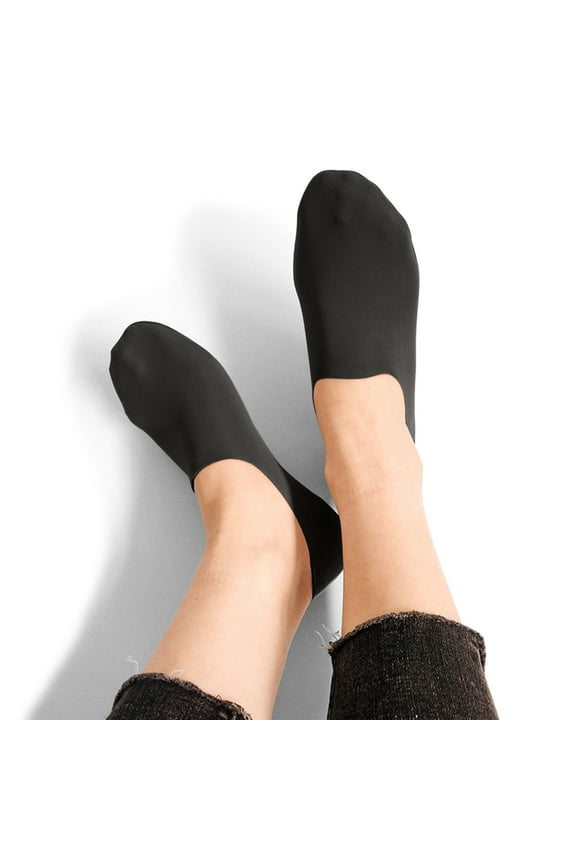 Wool Socks For Women Non Slip Hidden Boat Sock Soft Comfy No Show Low Cut Liner Thin Stretchable Footies Breathable Lightweight Footwear,Black,One Size