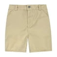 thumbnail image 1 of Wuxian Youth Boys Girls Shorts Solid Color Stretch School Clothes Flat Front Dress Chino Twill Pockets Casual Shorts, 1 of 4