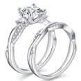 thumbnail image 1 of Wuziwen 1.4 Ct Princess Moissanite Wedding Ring Sets Twisted Band 925 Sterling Silver Rings for Women Size 7, 1 of 10