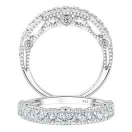 Sterling Silver 8mm CZ Eternity Engagement Ring