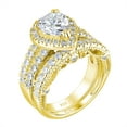thumbnail image 1 of Wuziwen 4 Carat Pear Cut Wedding Sets Engagement Ring for Women Yellow Gold Plated CZ Size 9, 1 of 7