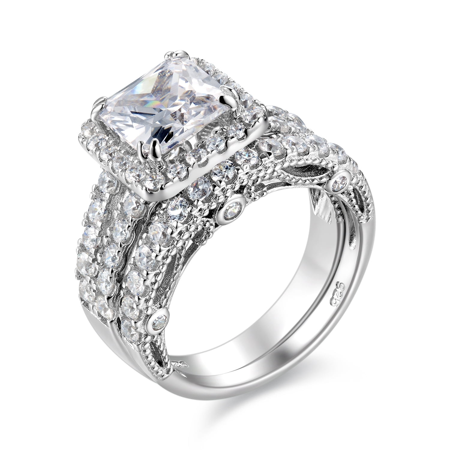 Sterling silver cubic zirconia rings walmart hot sale