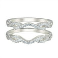 thumbnail image 1 of Wuziwen Sterling Silver Women's Ring Guard Enhancer for Engagement Rings Wedding Band CZ Size 7, 1 of 7