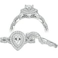 thumbnail image 1 of Wuziwen Pear Cut Wedding Rings for Women Bridal Sets Twisted Band 925 Sterling Silver CZ Size 6, 1 of 9