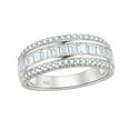 thumbnail image 1 of Wuziwen Wedding Band for Women Eternity Ring 925 Sterling Silver Baguette Cubic Zirconia Size 7, 1 of 10
