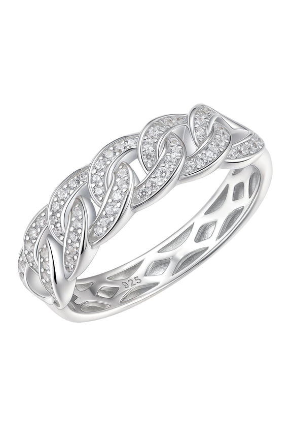 Wedding Band for Women Infinity Eternity Rings for Her Anniversary Stackable Rings 925 Sterling Silver CZ Size 6