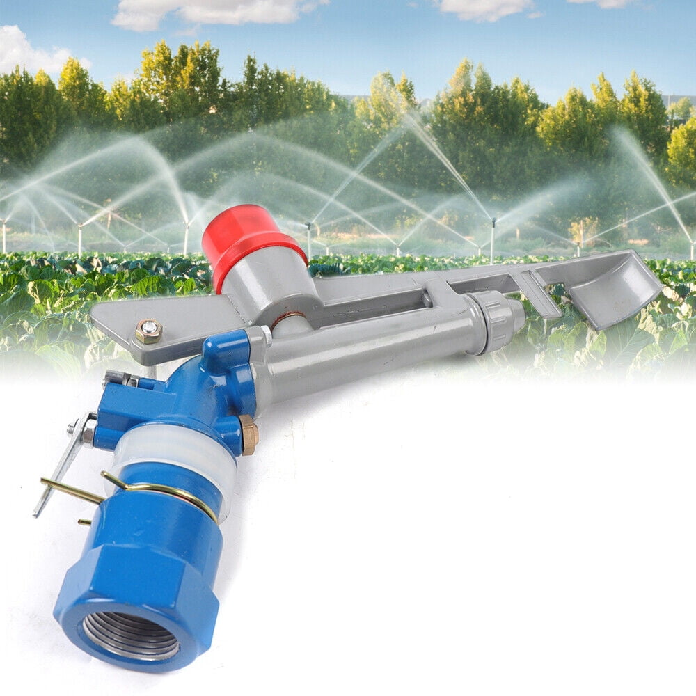 Wuzstar 1" Irrigation Spray Gun Agriculture Irrigation Sprinkler Large Impact Area Water Spray Gun 360° Adjustable Water Sprinkler